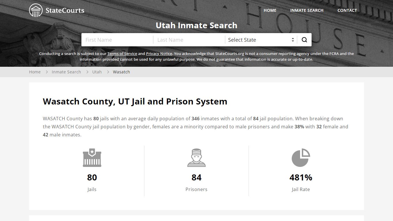 Wasatch County, UT Inmate Search - StateCourts