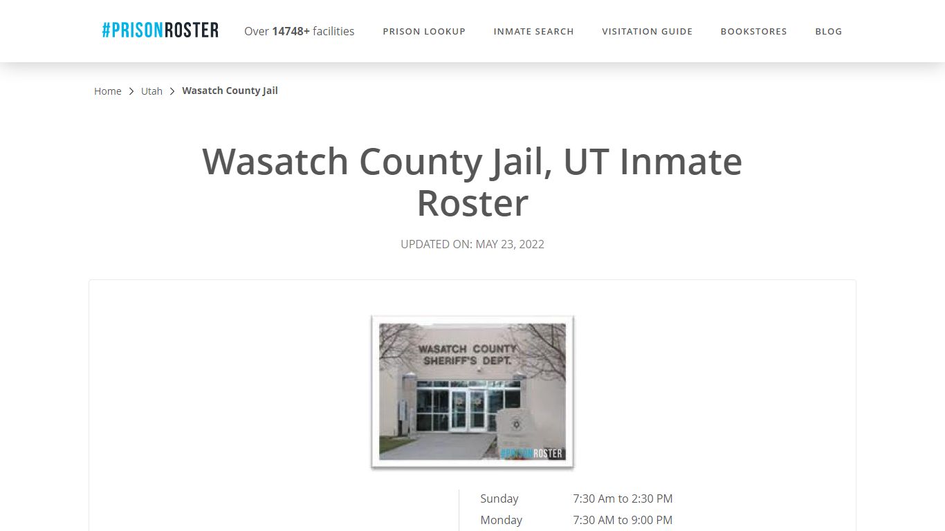 Wasatch County Jail, UT Inmate Roster