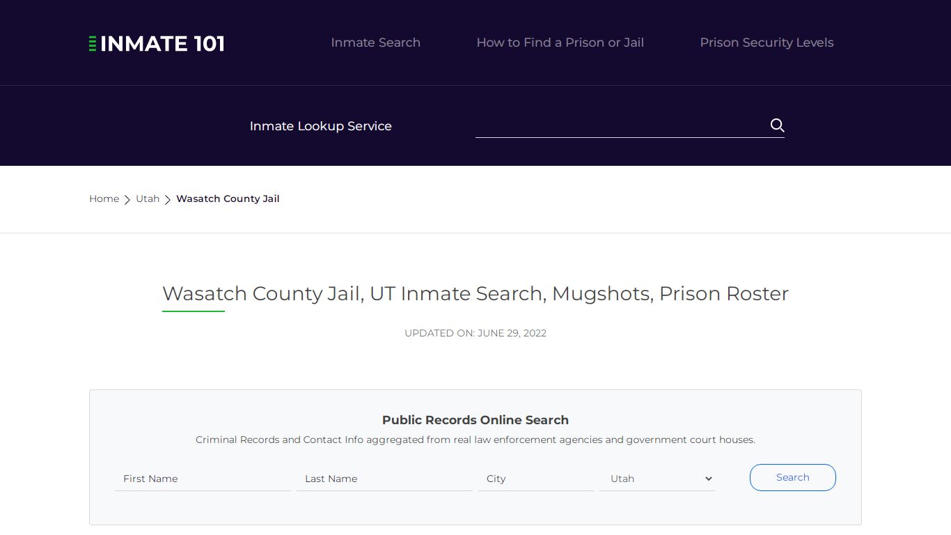 Wasatch County Jail, UT Inmate Search, Mugshots, Prison ...